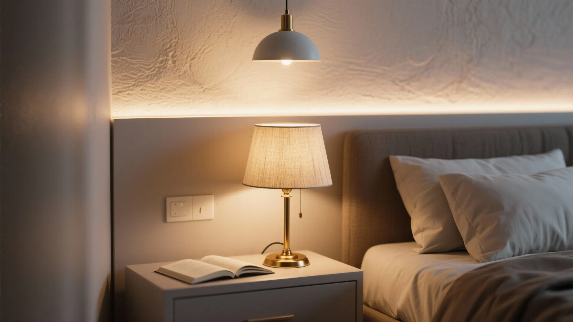 1. Layered lighting for instant warmth