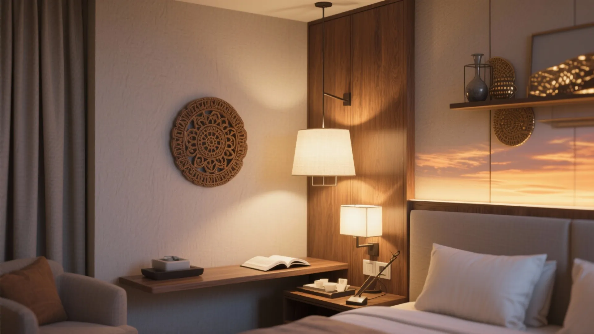 4. Layered Lighting + Local Craft Accents