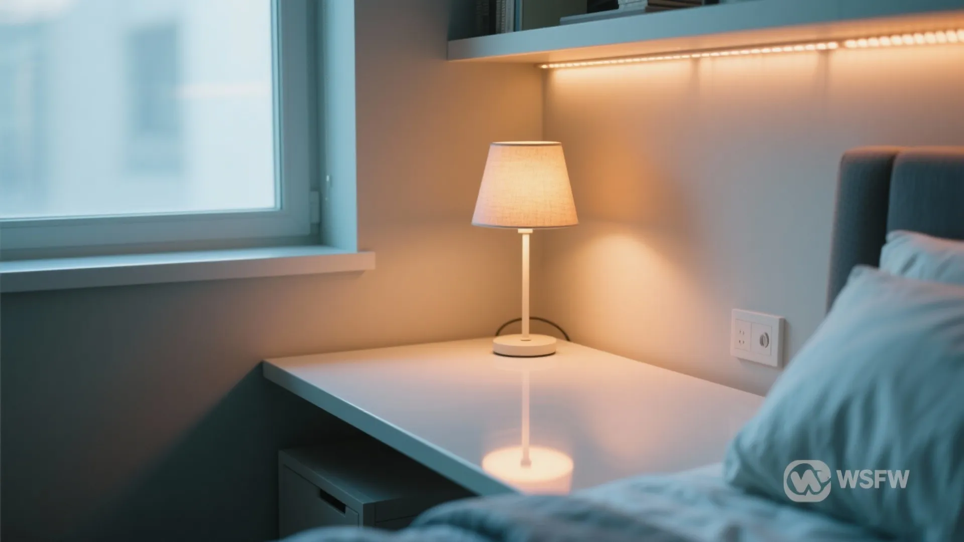 1. Layered Lighting for a Cozy Workspace