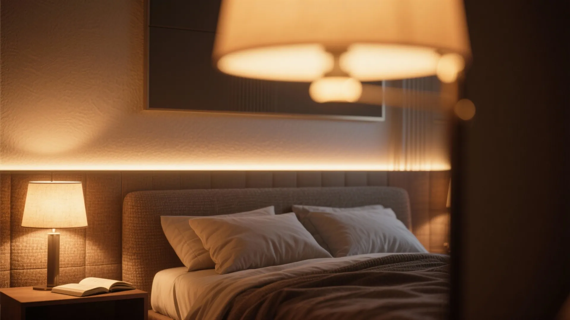 1. Layered lighting for instant coziness