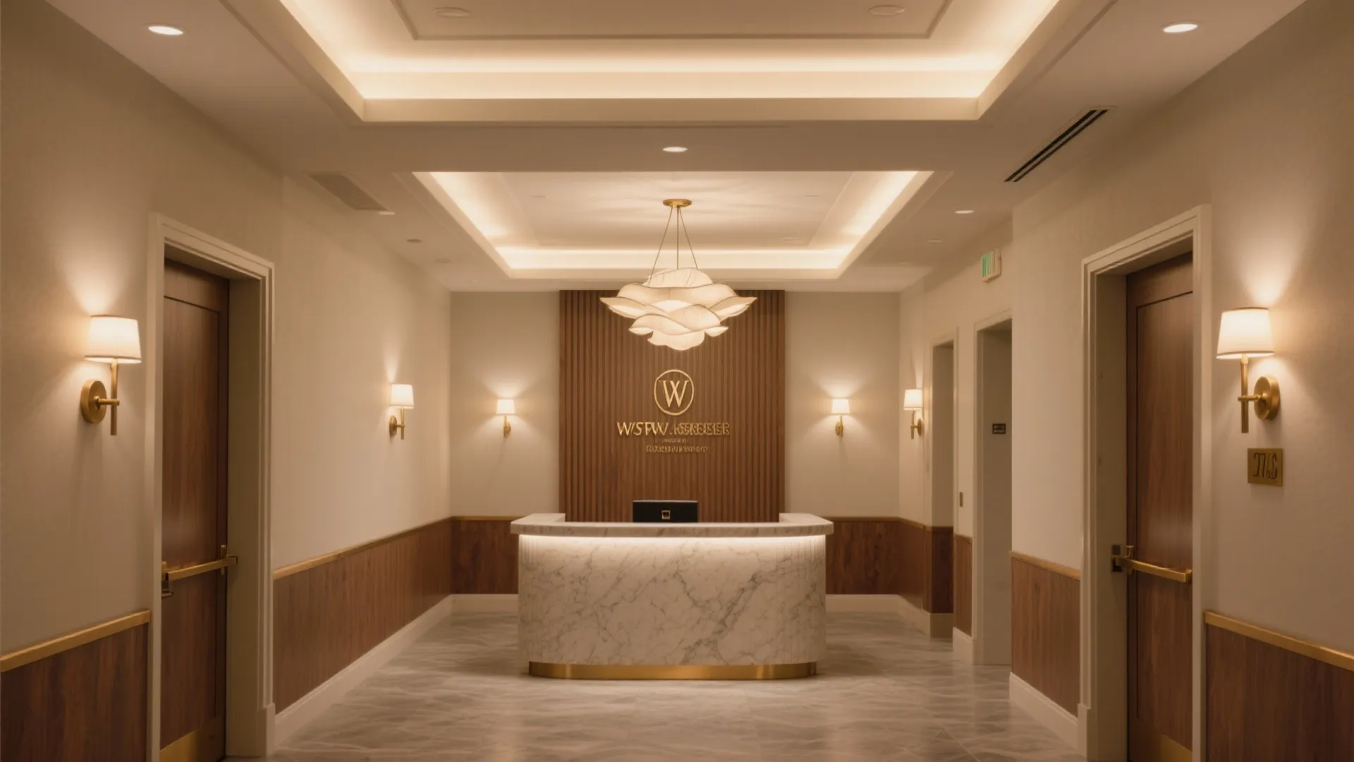 Layered lighting for a welcoming arrival