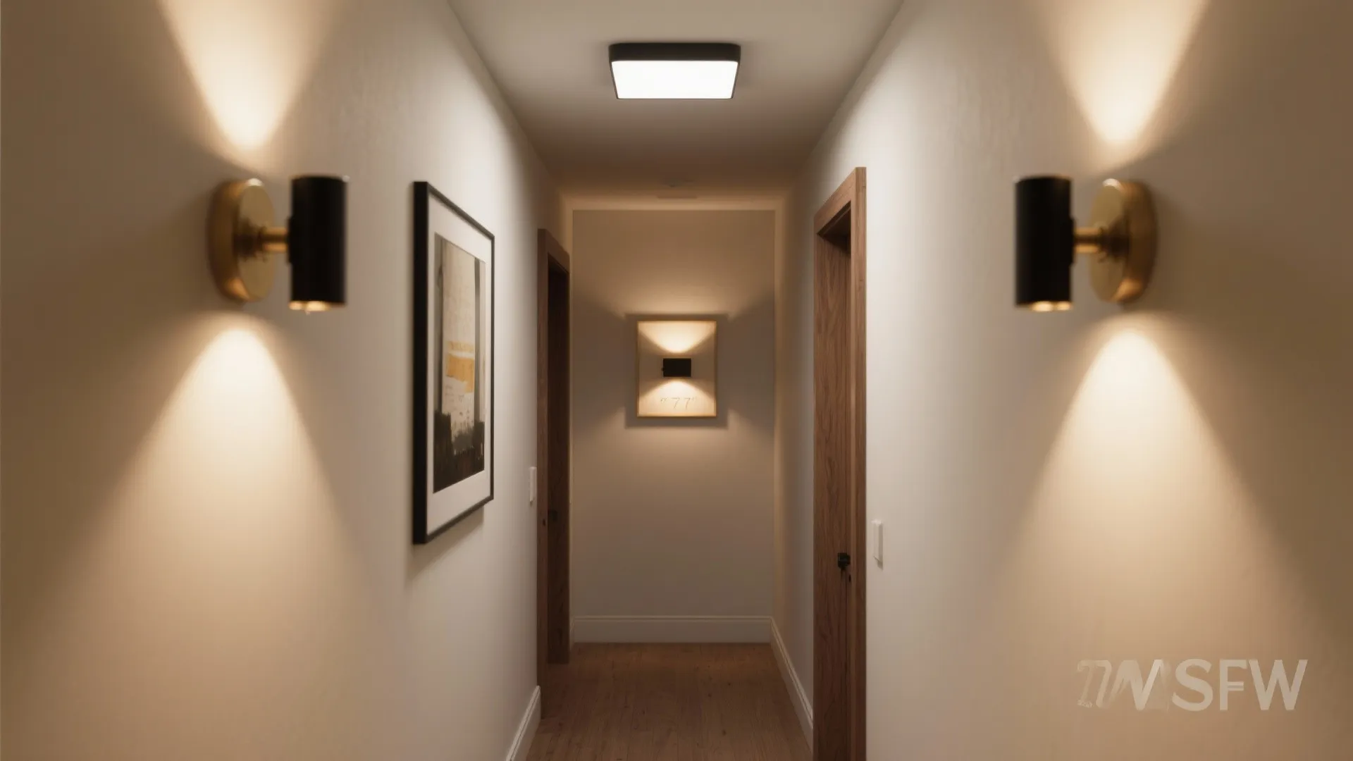 Layered lighting and art to set the mood