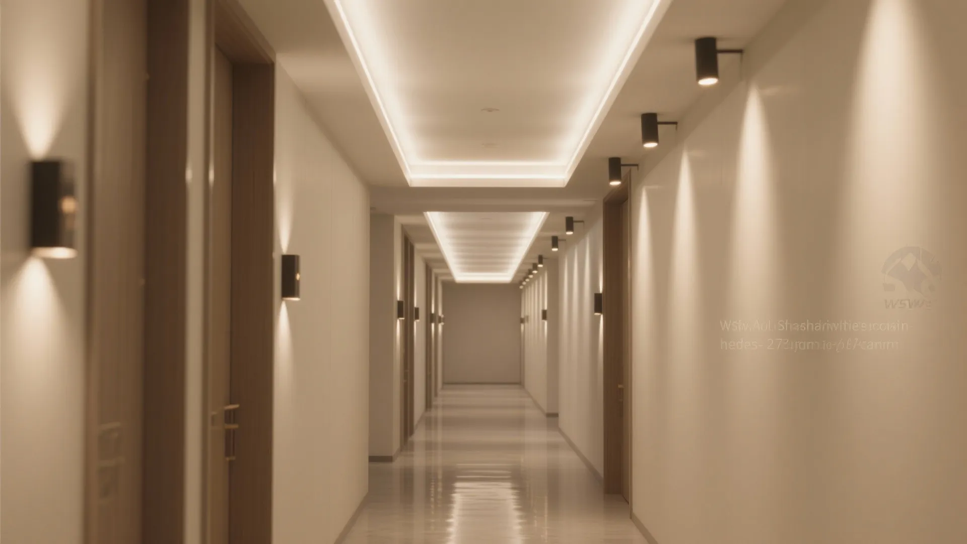 Minimal layered lighting for slim corridors