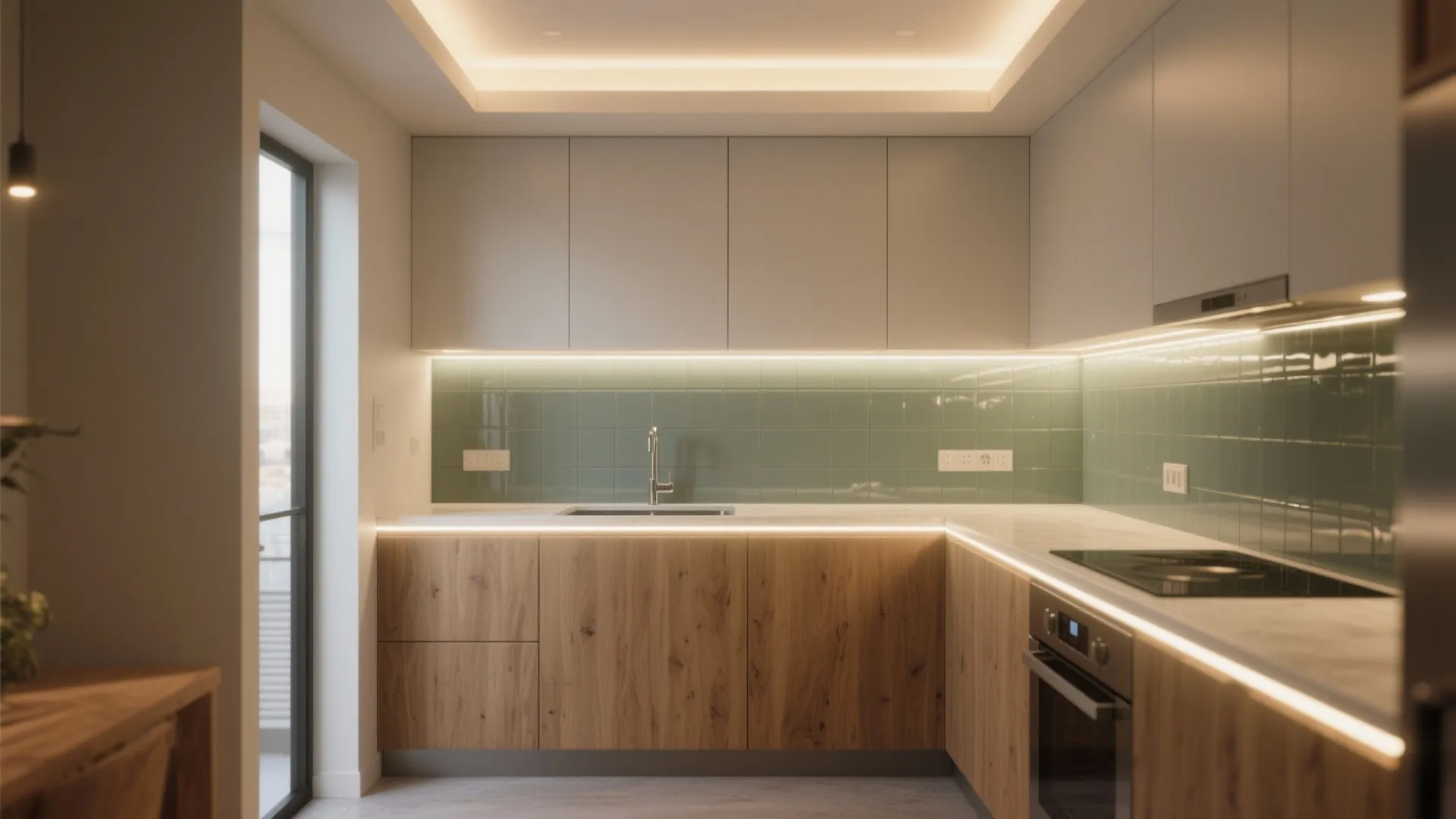 Task lighting layered with ambient glow