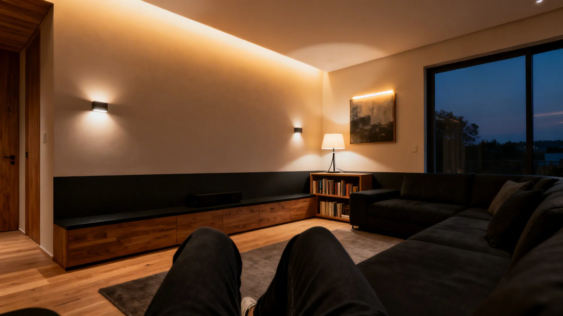 3) Layered Lighting for Each Leg of the “L”