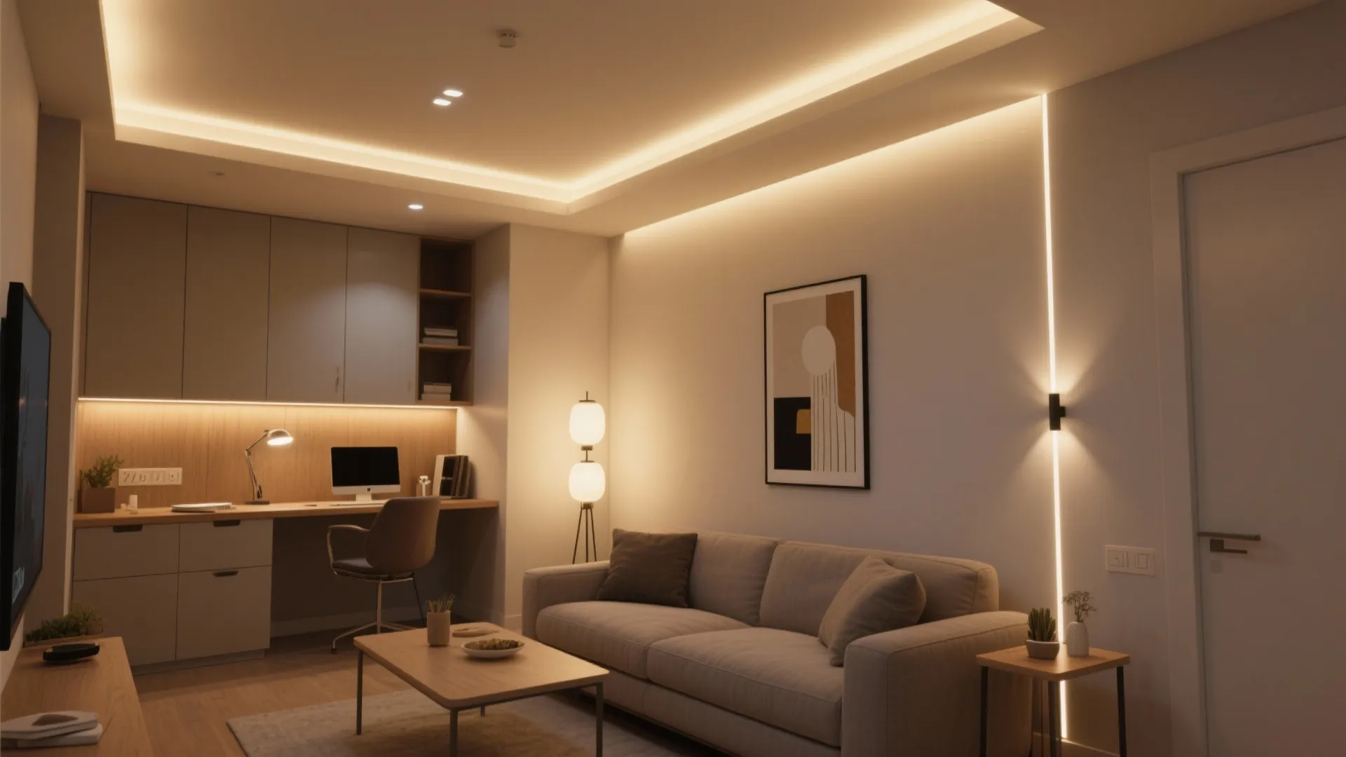 Layered Lighting for Compact Rooms