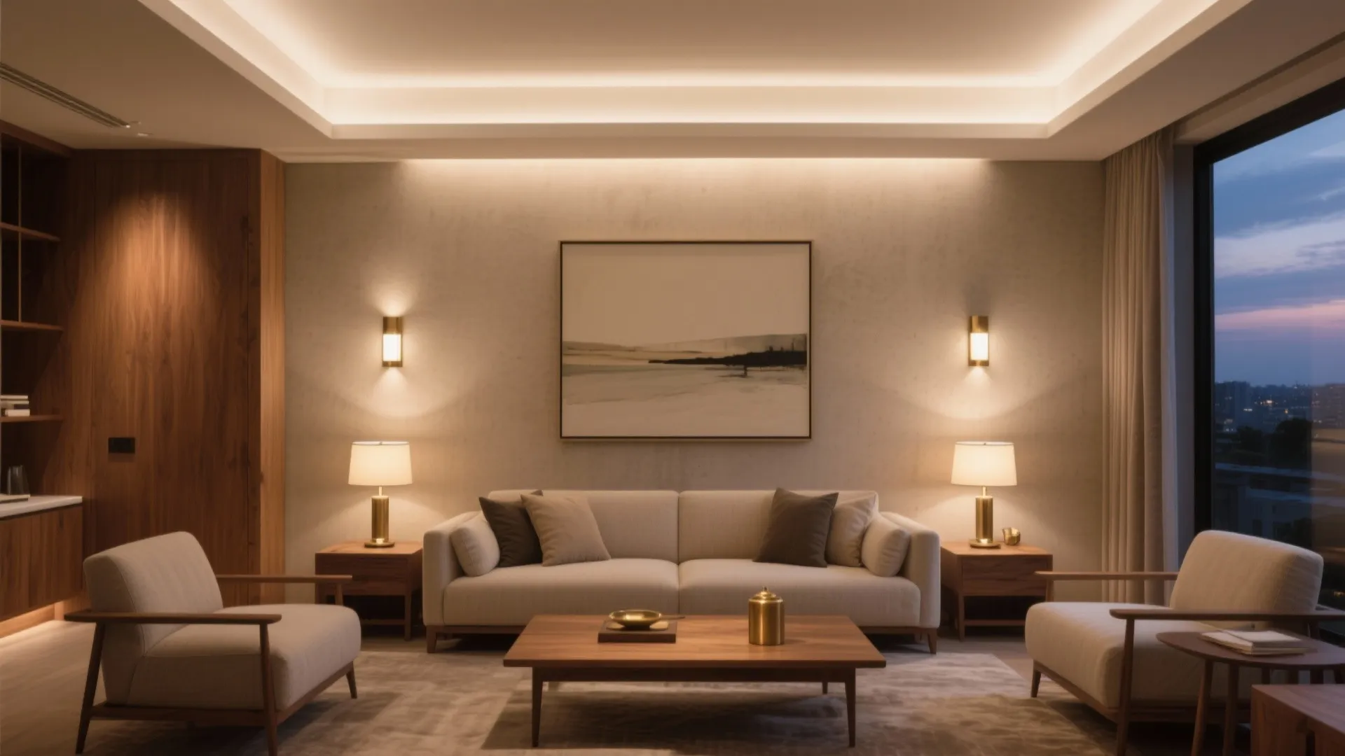 Light layering for serene, hotel-like ambience