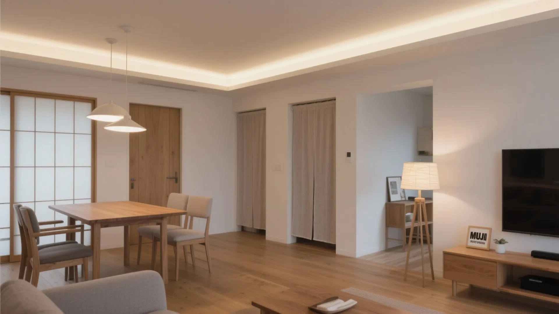 Tips 5: 光・素材・色の“重ね方”で広がりをつくる（日式风格／东京小户型）