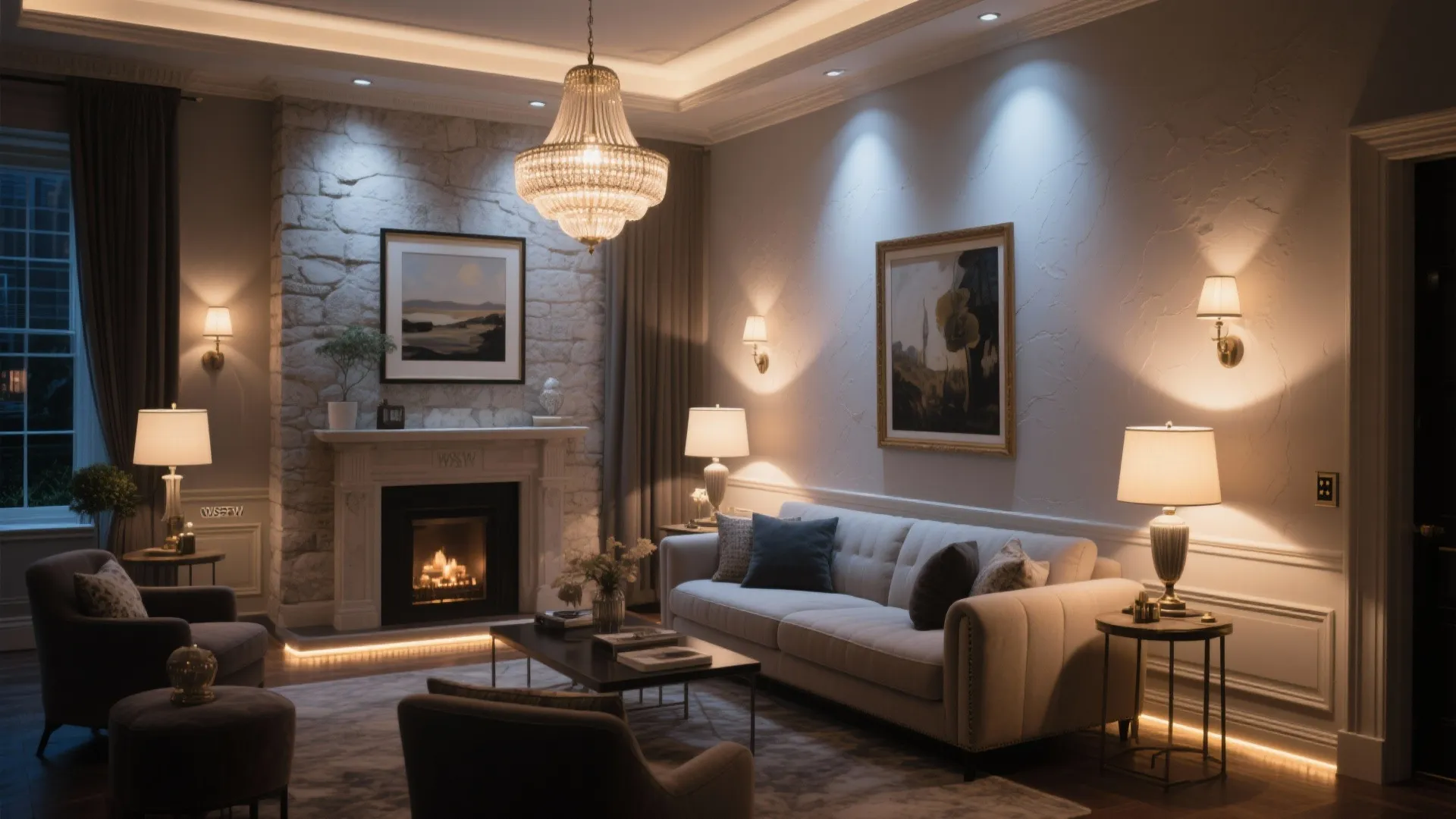 Layered lighting with discreet smart control