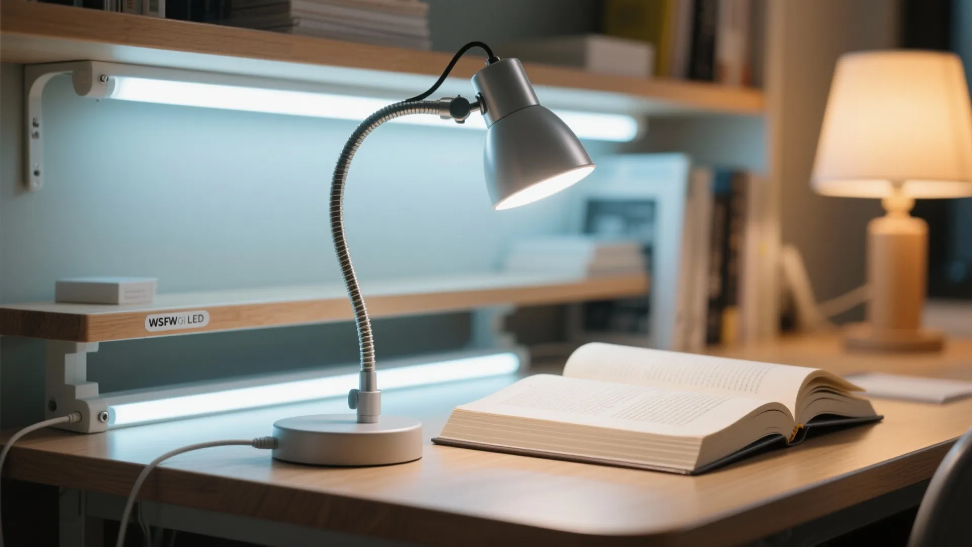 Layered task lighting for long study sessions