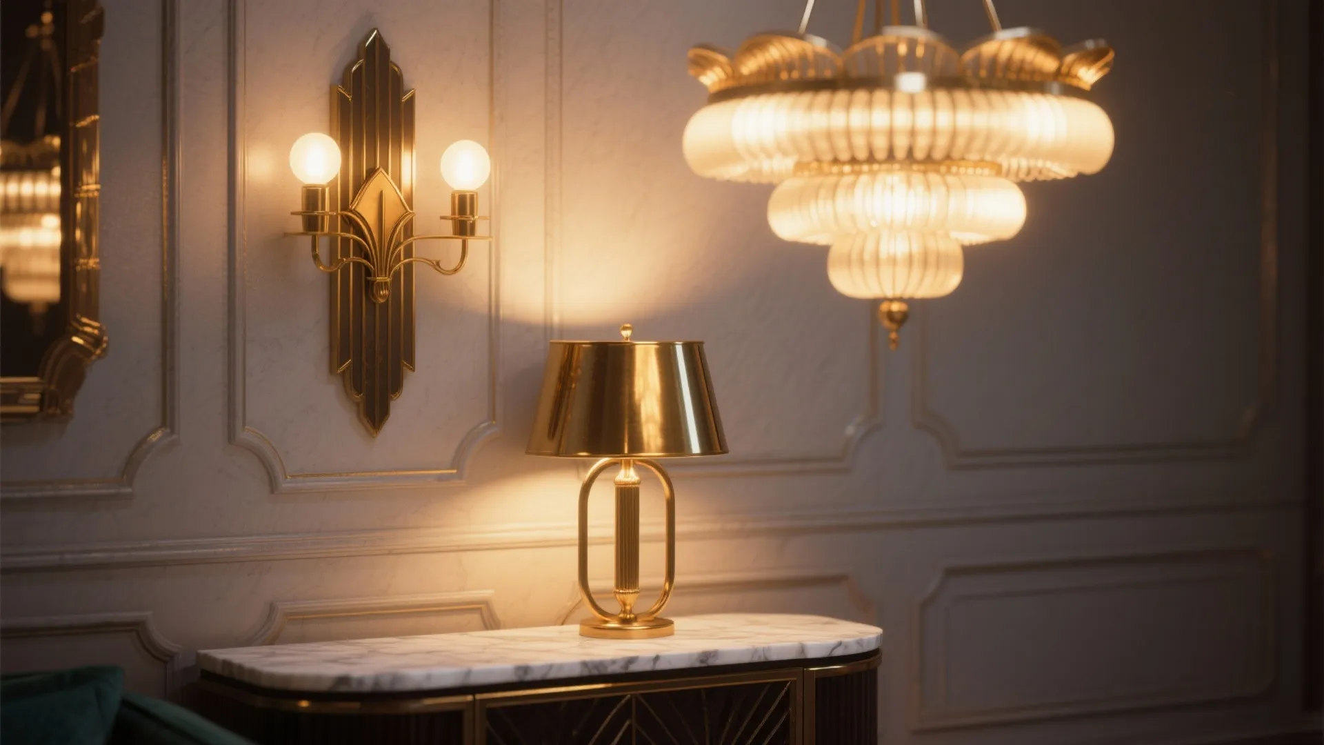 5. Layered Lighting and Metallic Accents