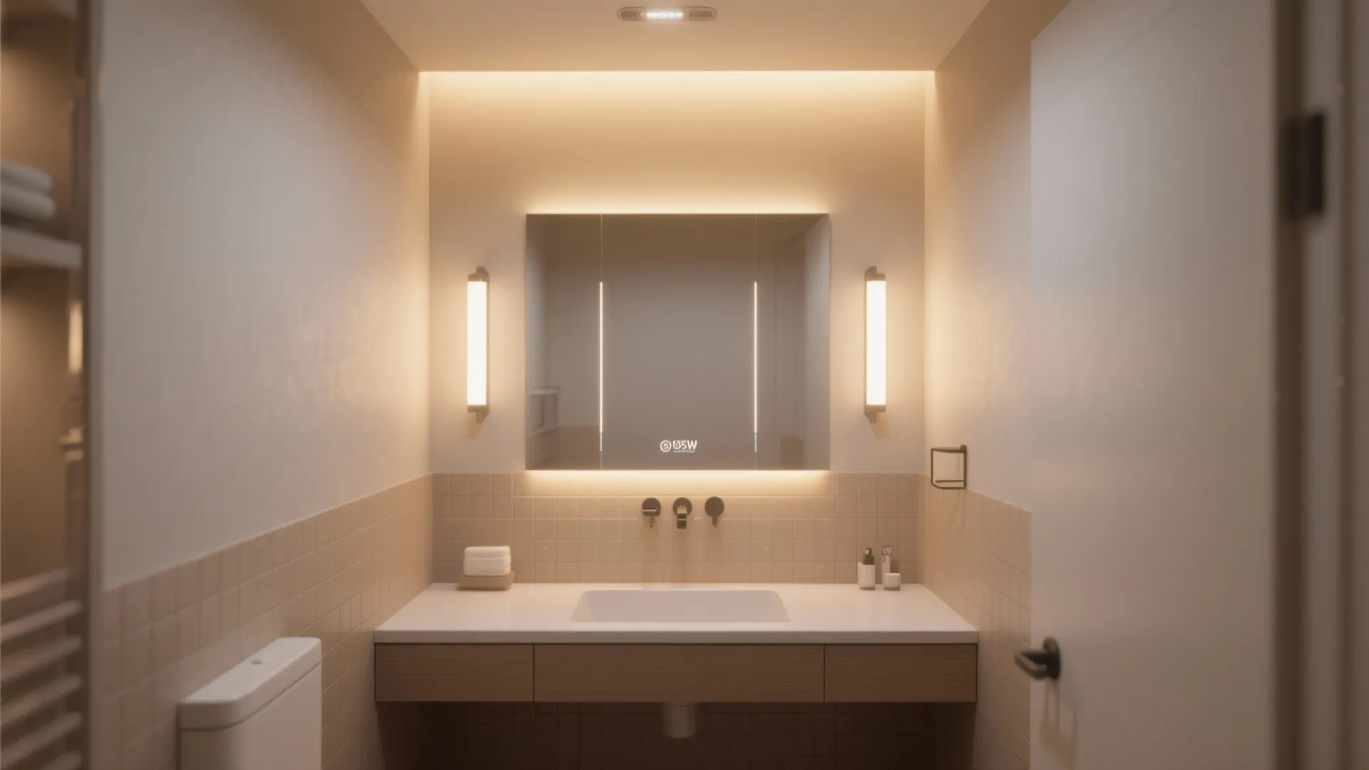 Lighting layers with anti-fog mirrors