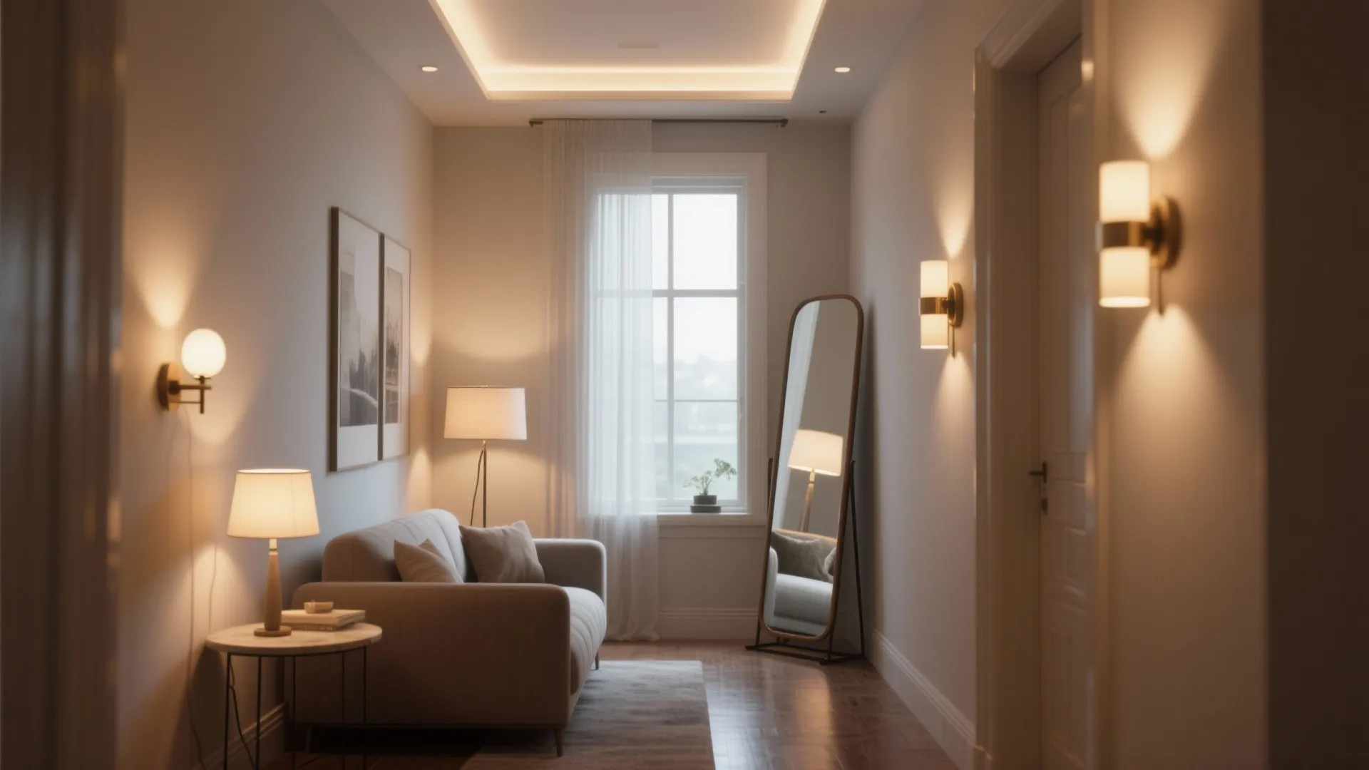 5. Prioritize layered lighting and reflective surfaces