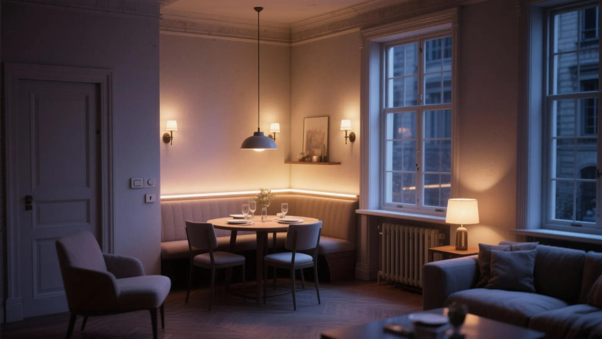 2. Layered lighting for mood and practicality