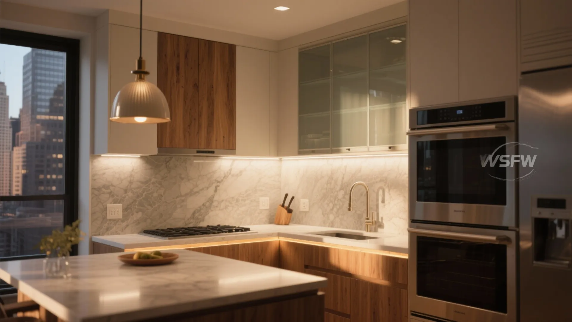 Layered lighting for high-rise elegance