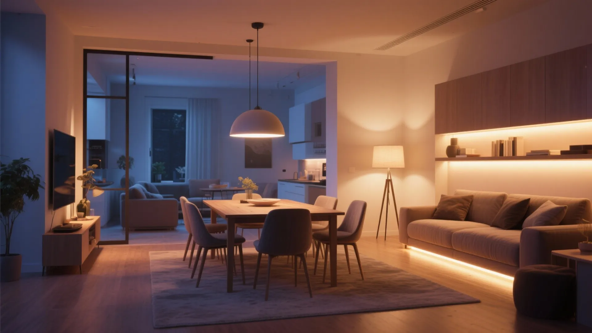 5. Extend Lighting into Both Areas