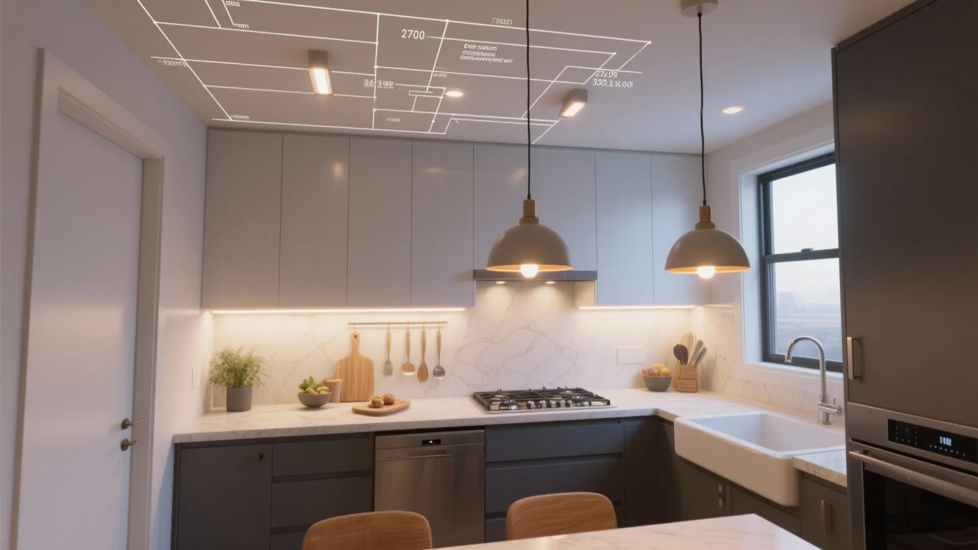 Layered Lighting to Complement East Light