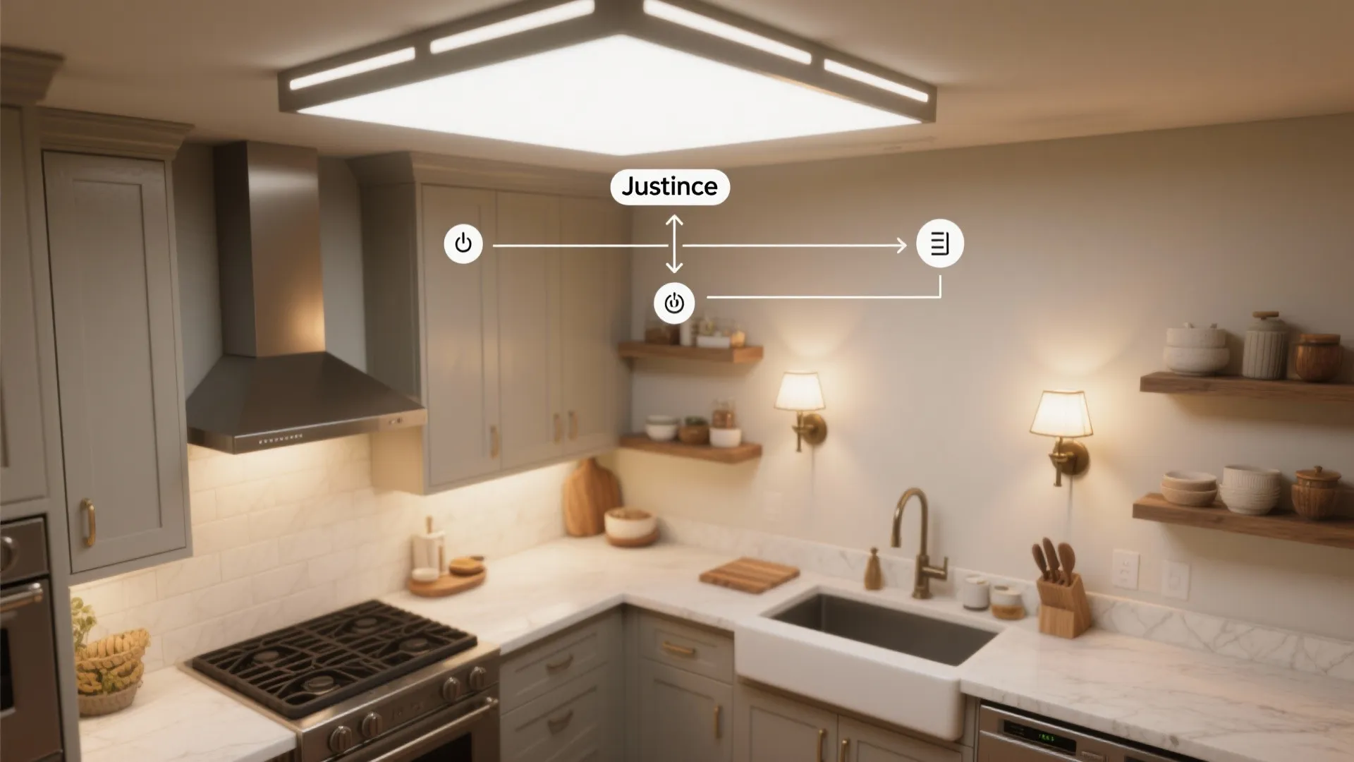 Task-friendly, layered lighting plan with sconces