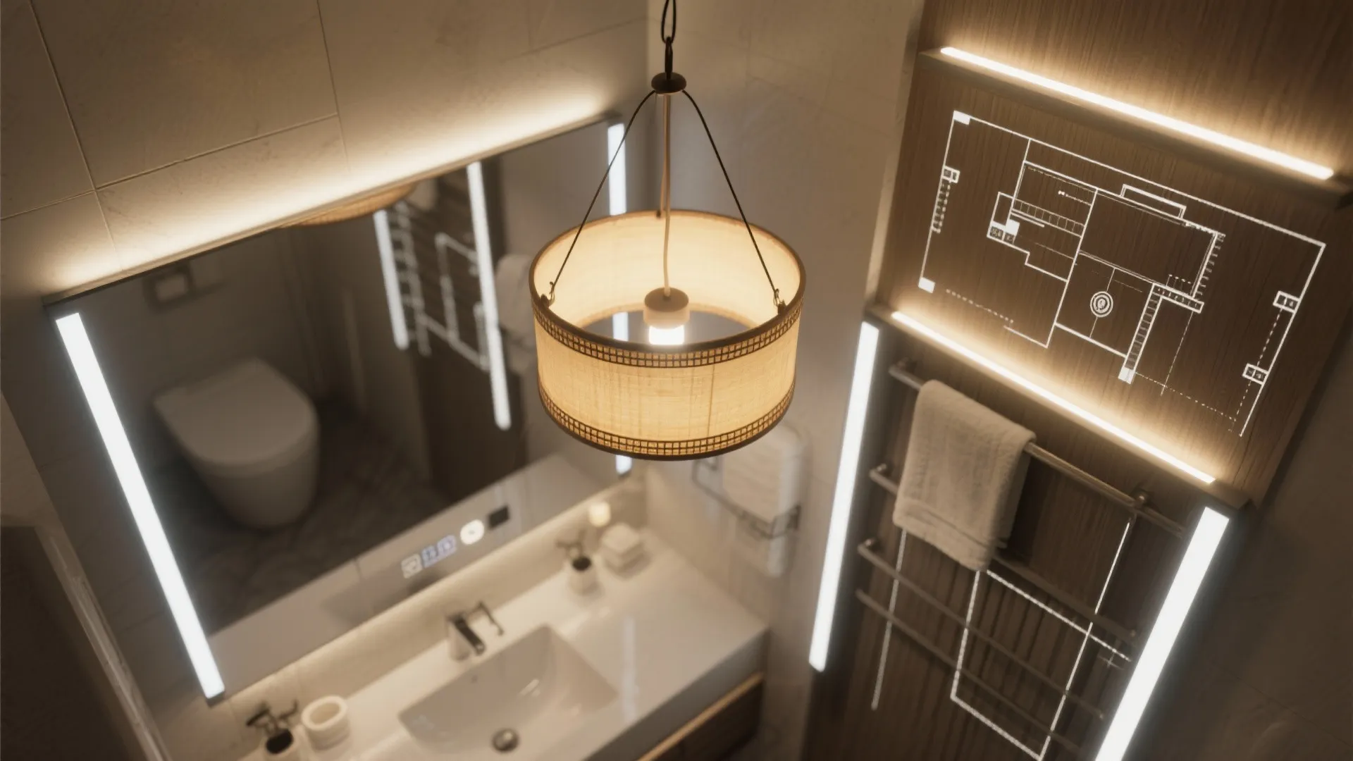 5. Layer chandelier with task and ambient lights