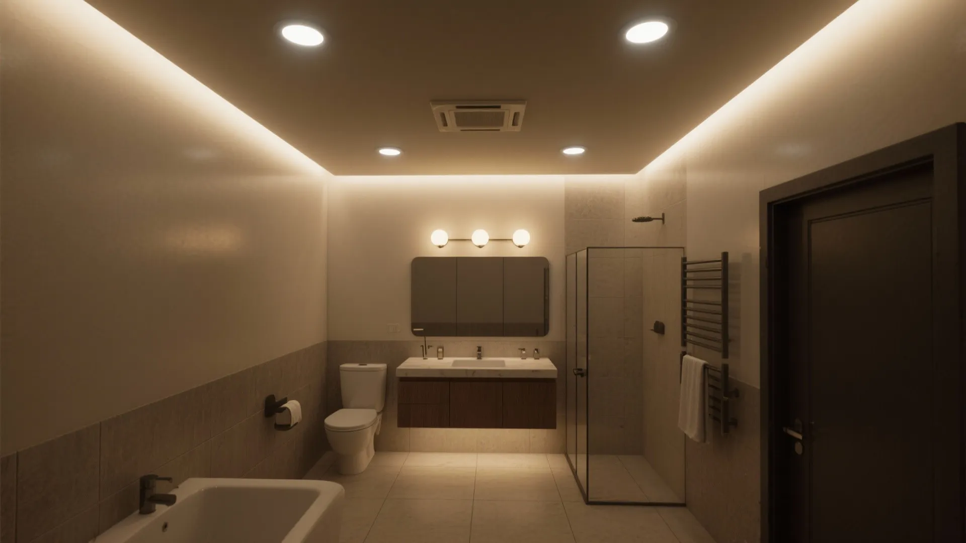 4. Recessed + 3-Light Combo for Layered Lighting