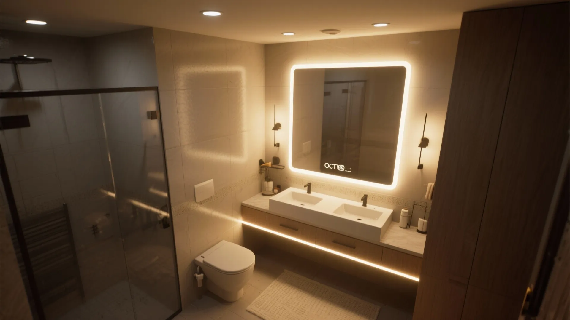 5. Layered Lighting and Mirrors to Expand Depth