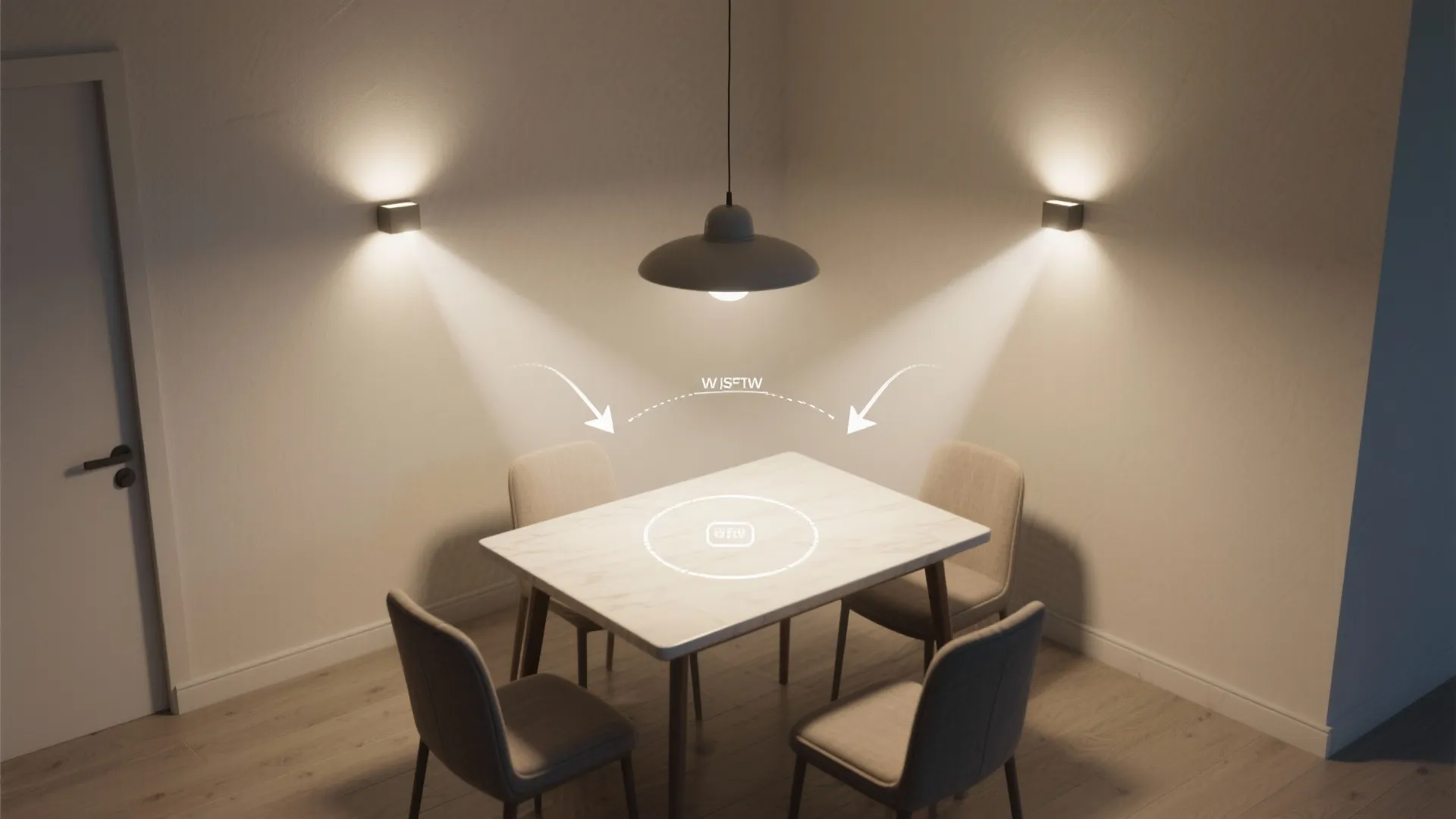 Layered Lighting: Pendant + Wall Washers