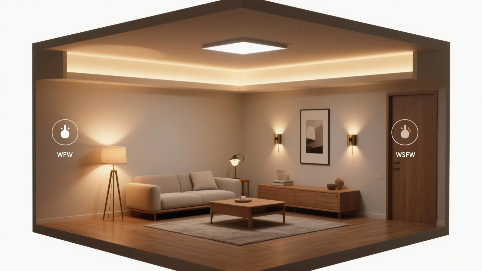 1. Layered lighting with dimmable sources