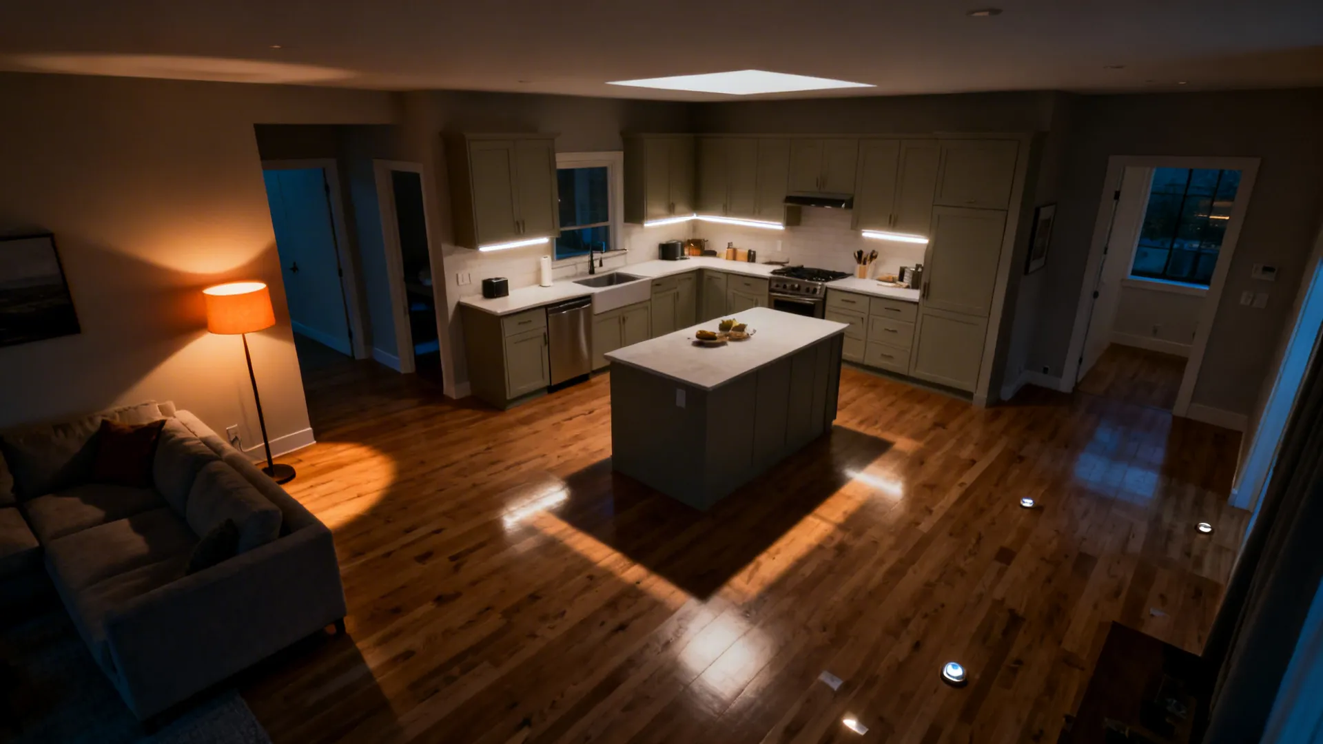 Layered lighting for both tasks and atmosphere