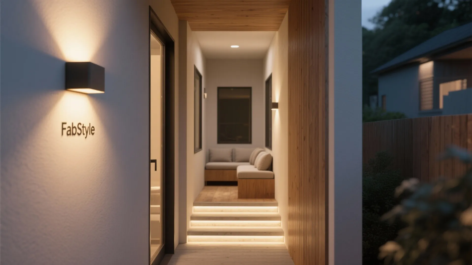 1. Layered lighting for narrow porches