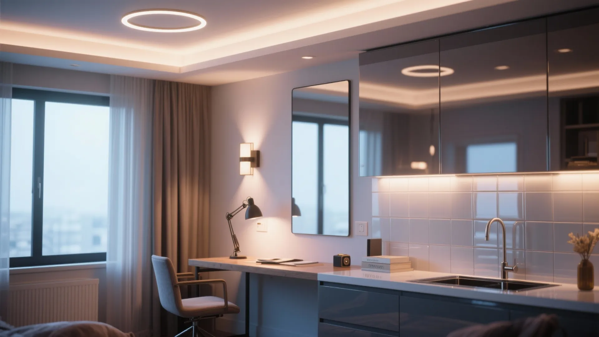 5. Embrace layered lighting and reflective materials