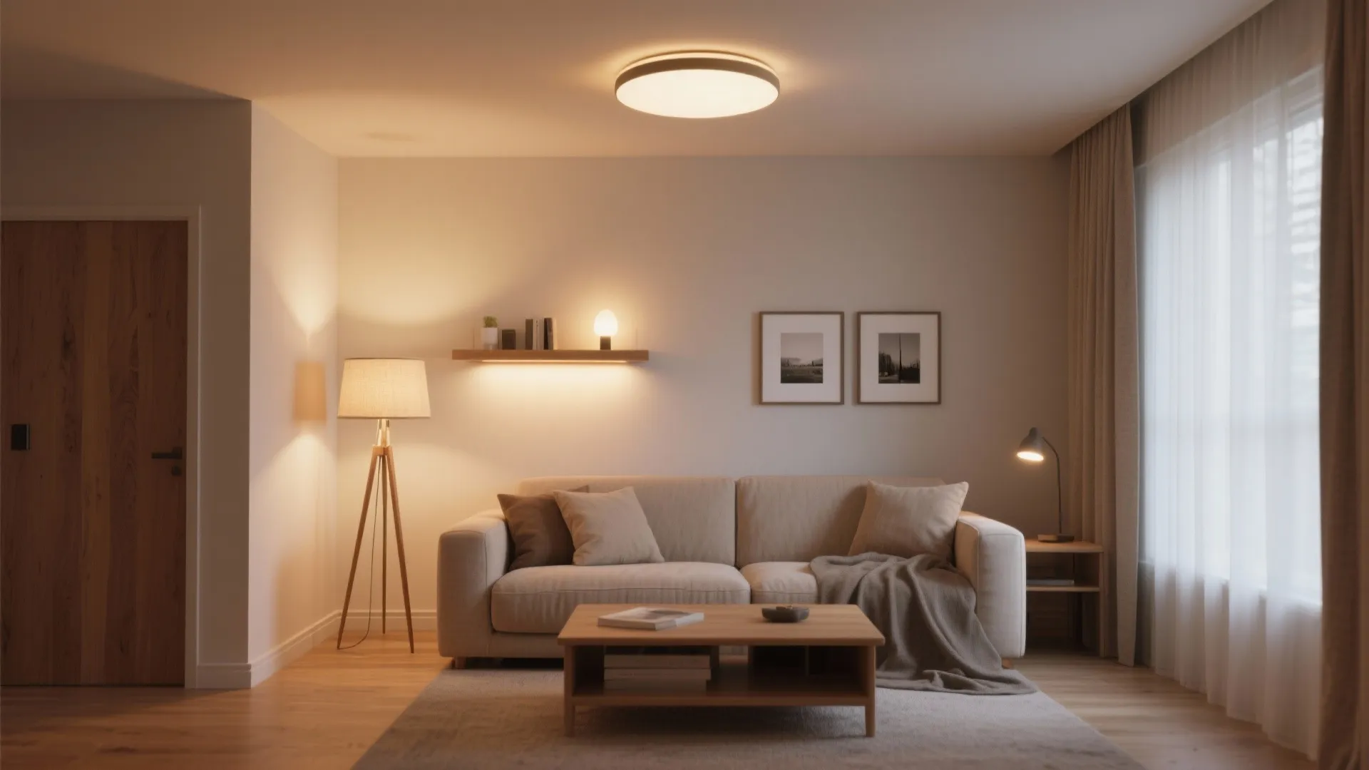 Layered lighting around frames for depth