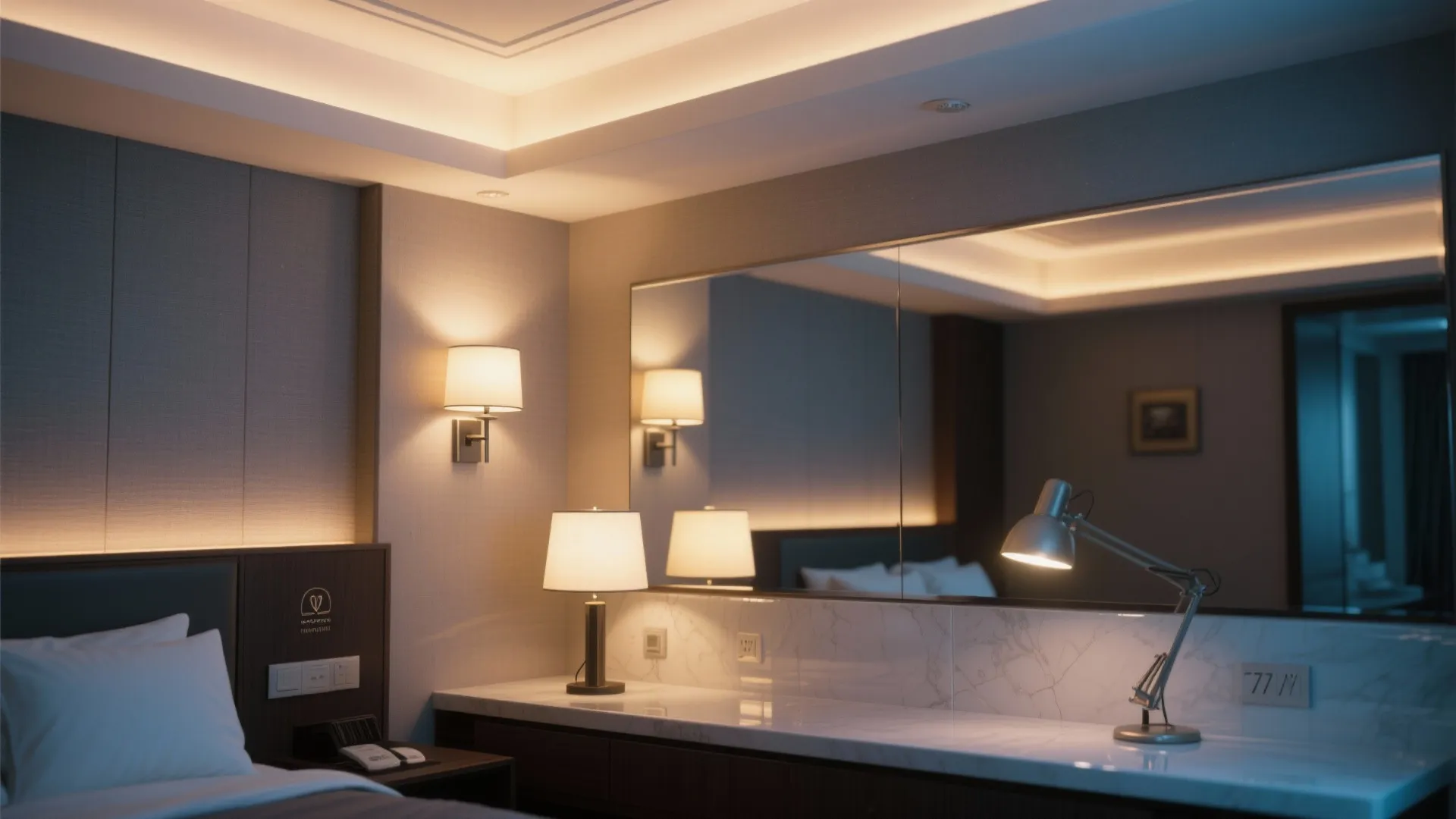 5. Layered lighting and reflective surfaces