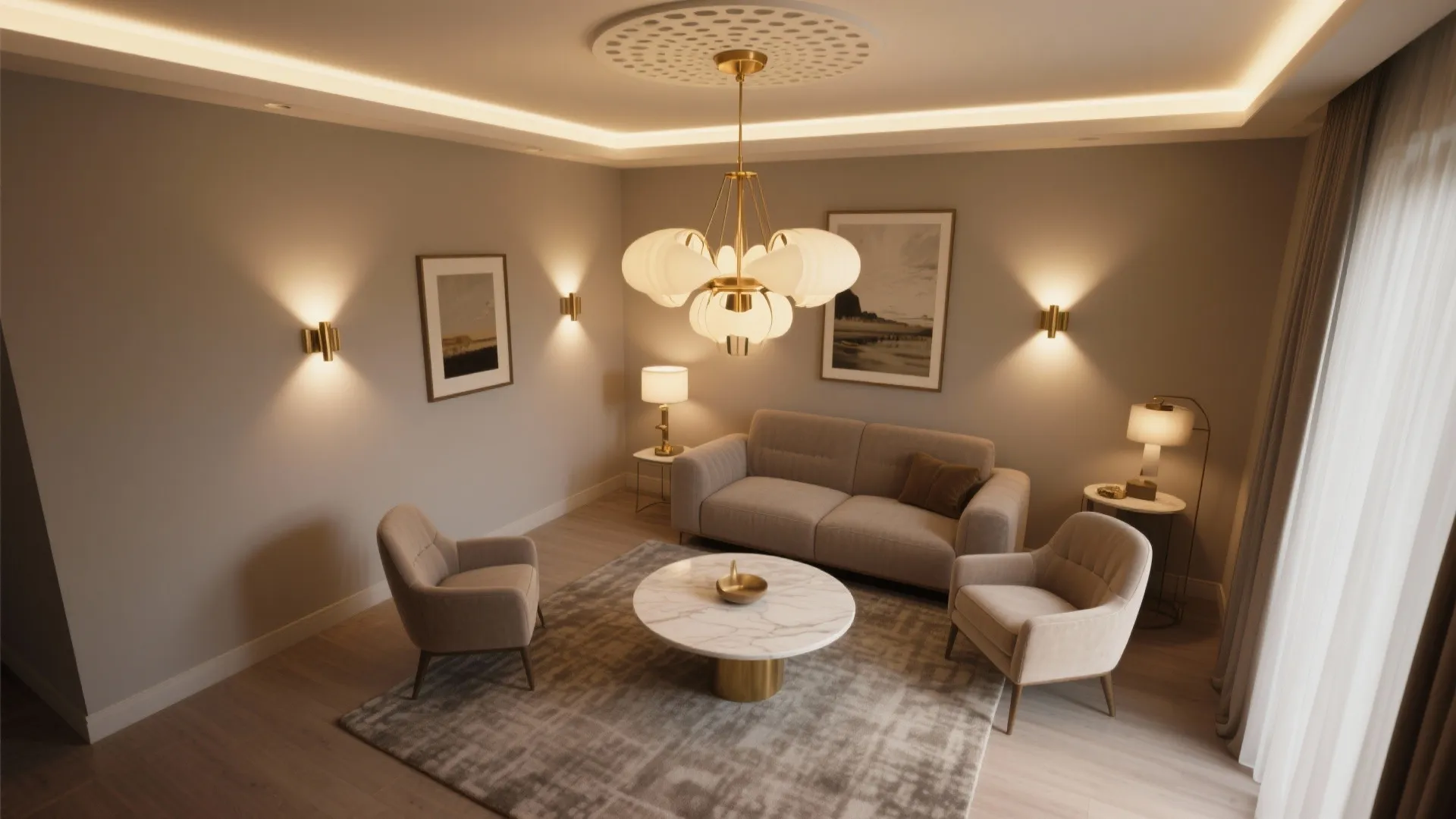 Sculptural, Layered Lighting Like a Five-Star Lobby