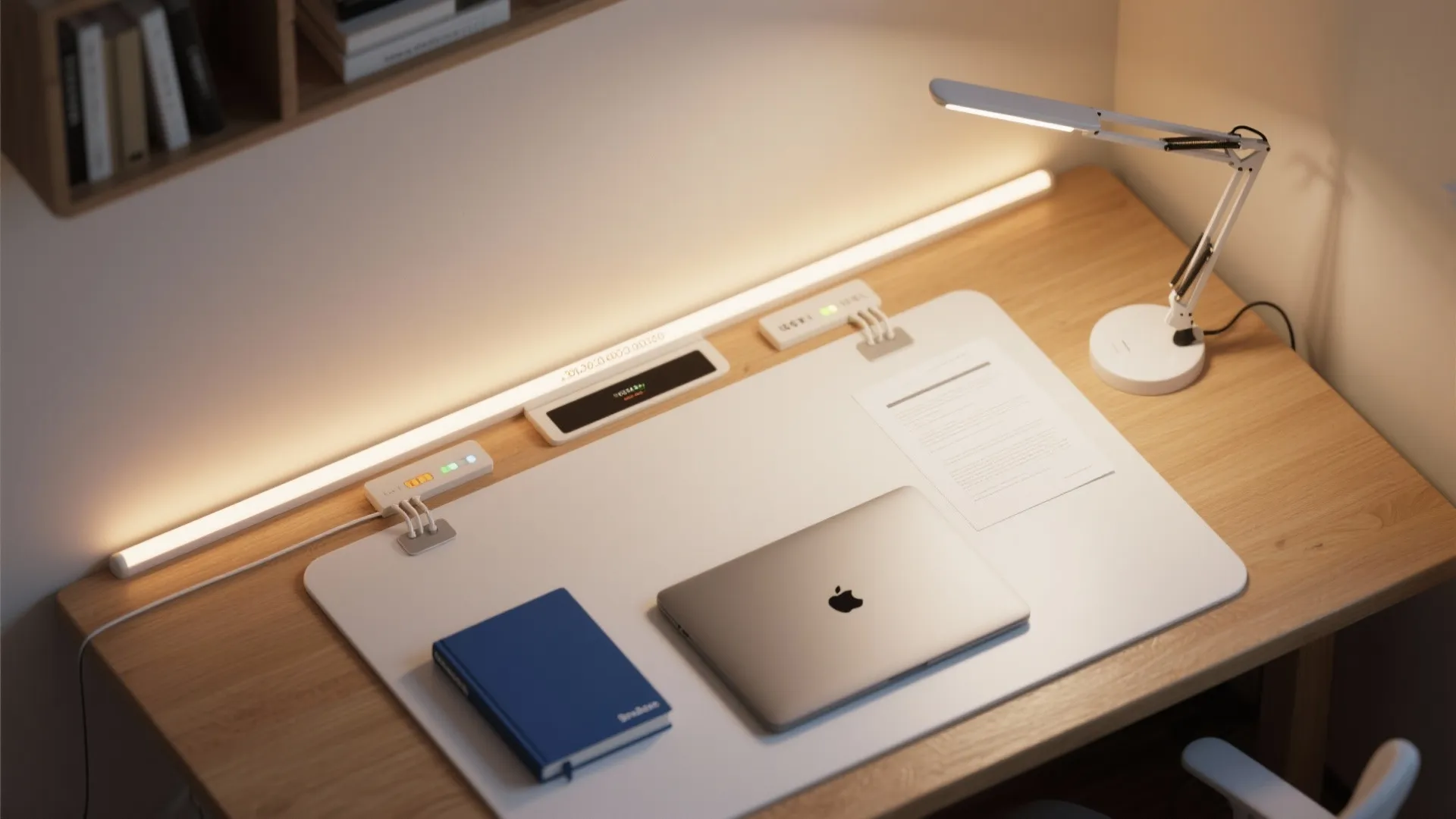 Task lighting layered over warm ambient glow