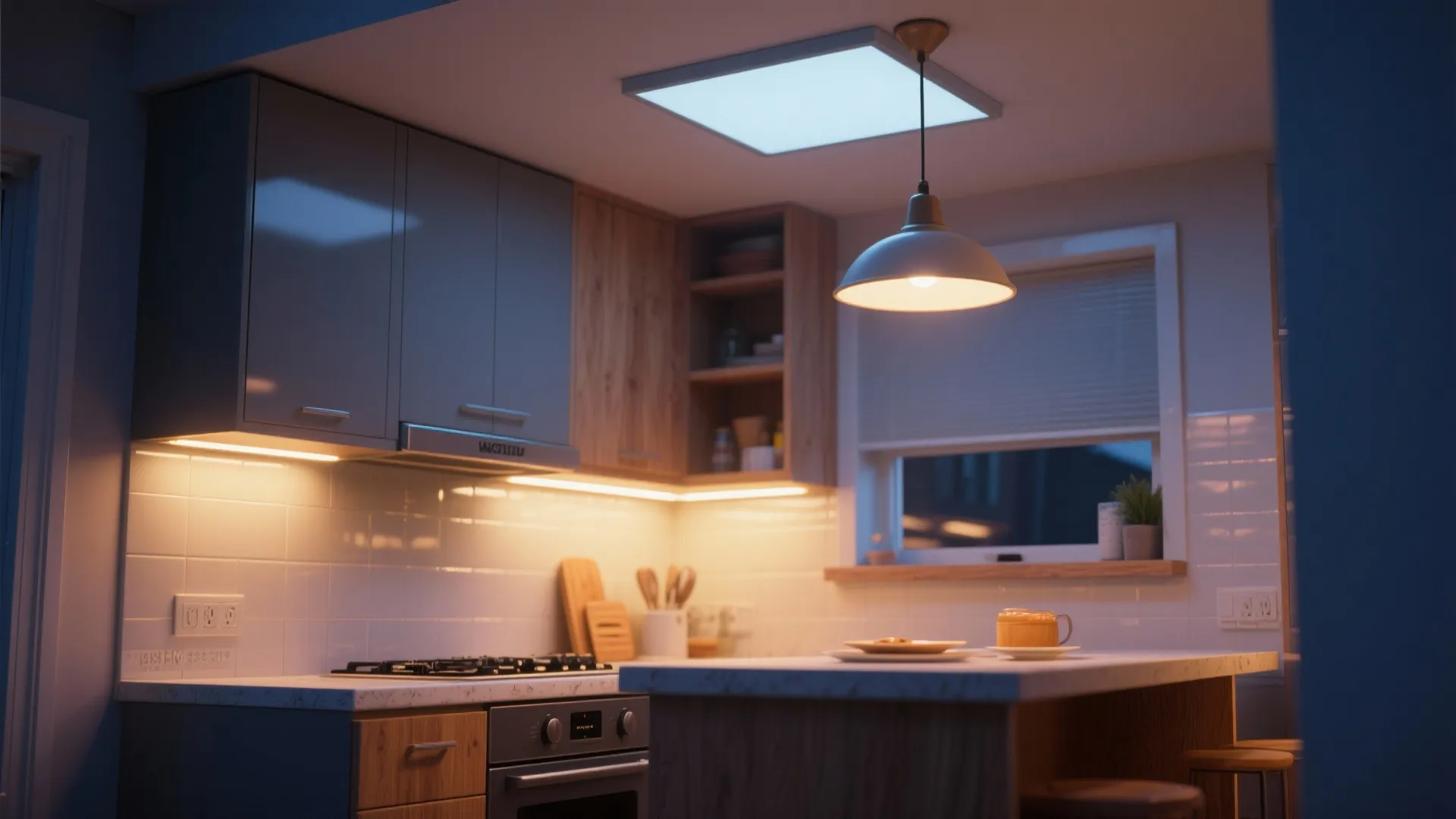 Layered lighting for tiny kitchens