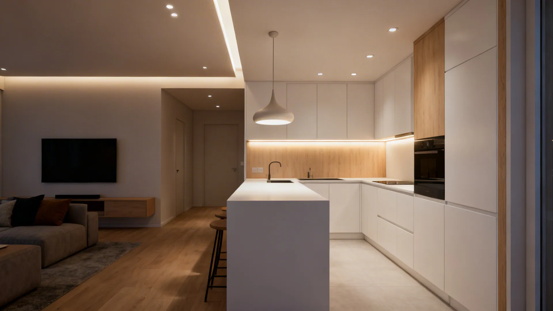 Layered Lighting that Works for Both Rooms