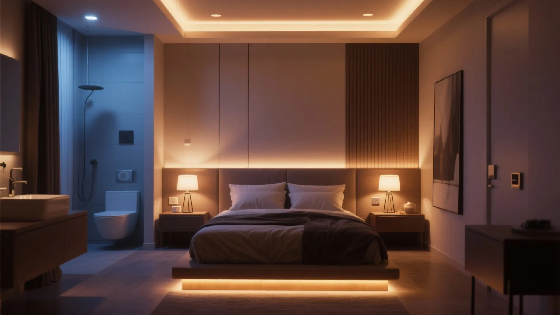 4. Layered lighting and dimmable zones
