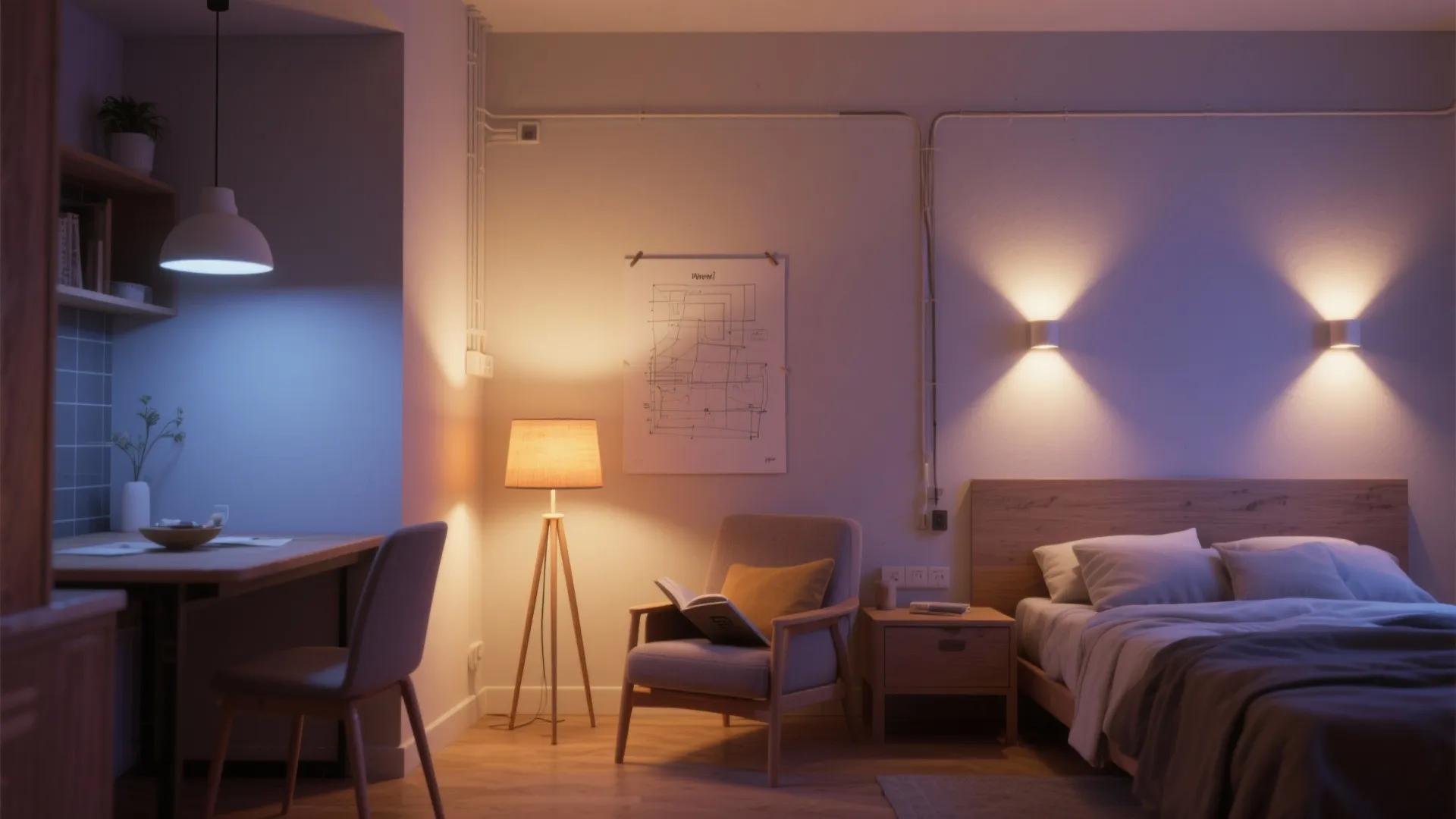 2. Layered lighting to define zones