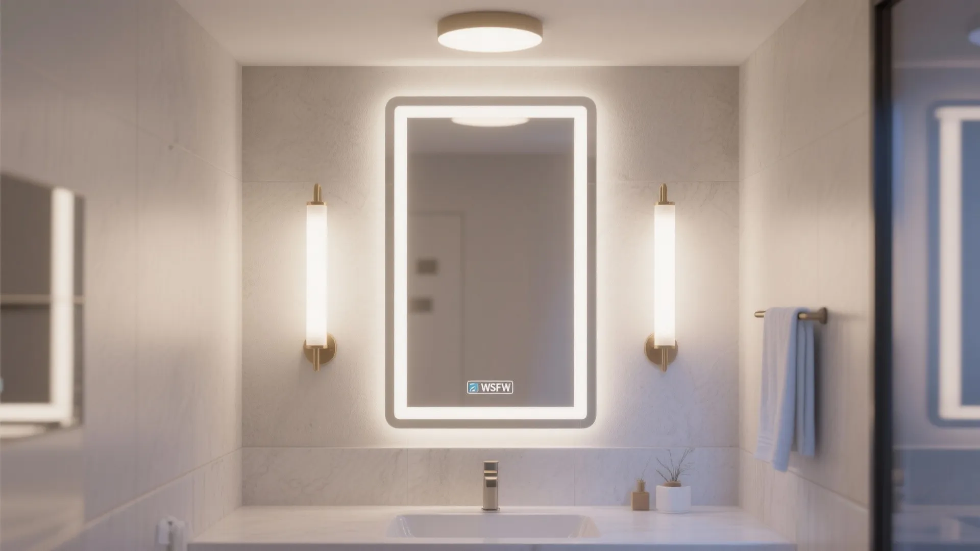 Layered task lighting for mirror accuracy