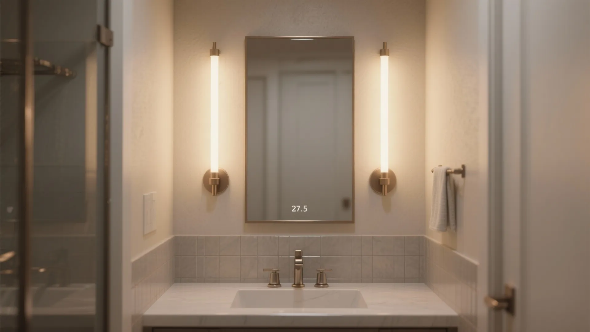 Layered Mirrors with Side Sconces for Task + Ambient Light