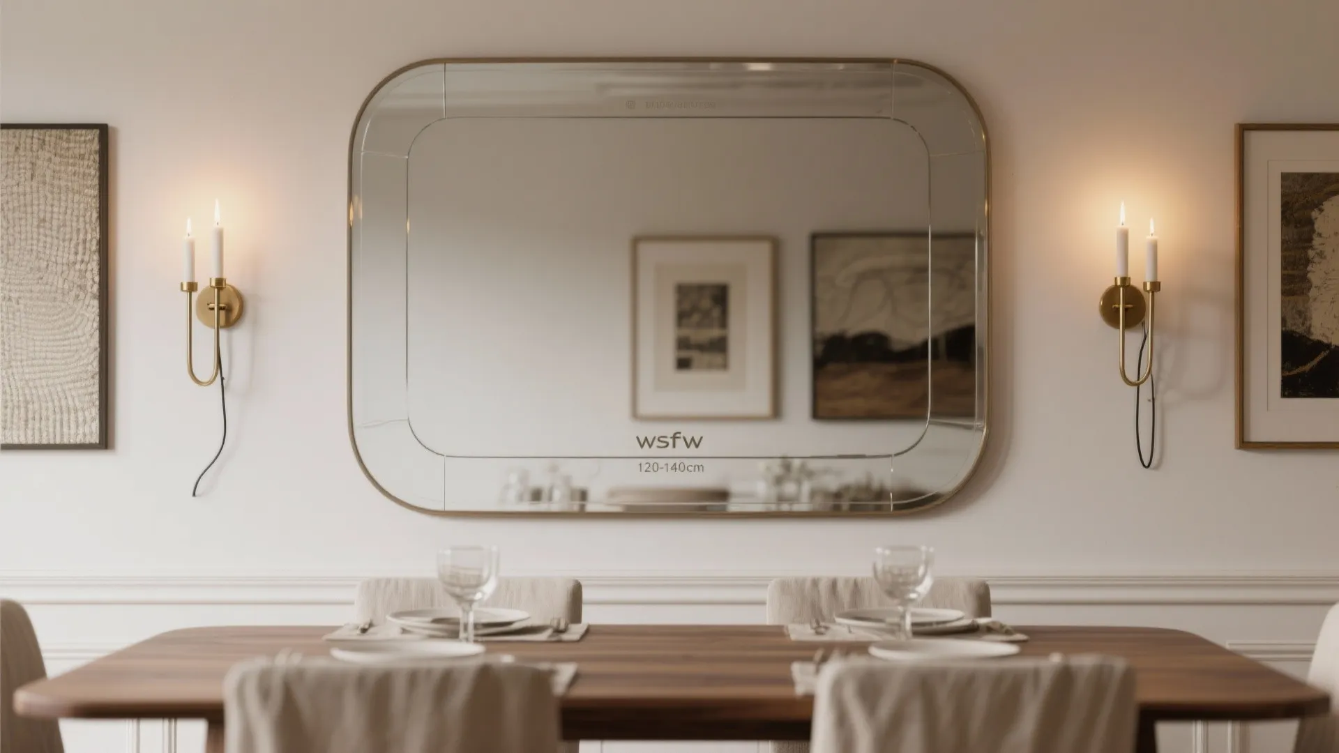 Layered Mirror Wall: Panels, Sconces, and Art Mix