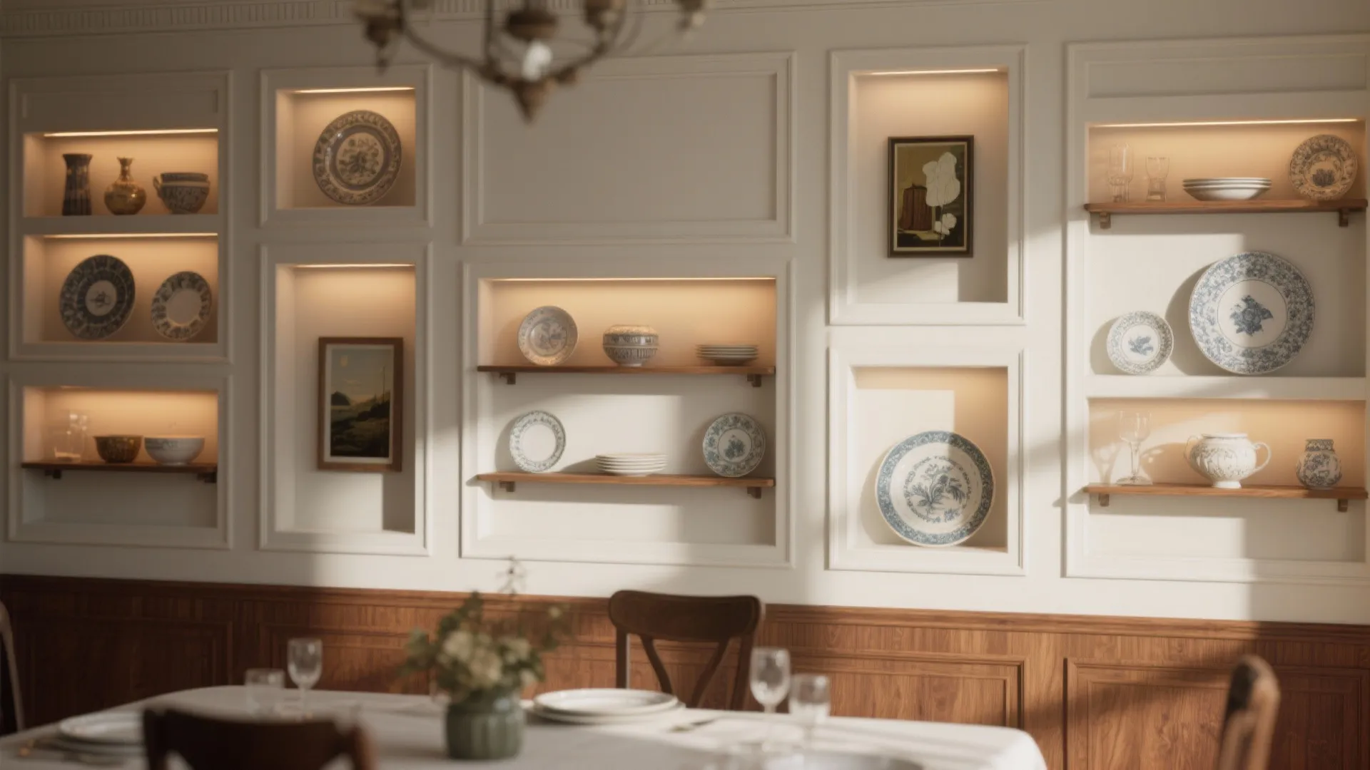 Layered moldings and built-in display