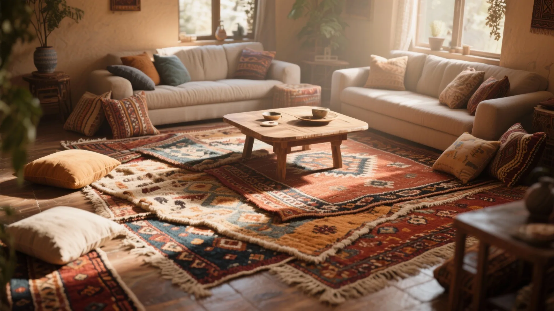 Tip 2: Layered Rugs for Comfort
