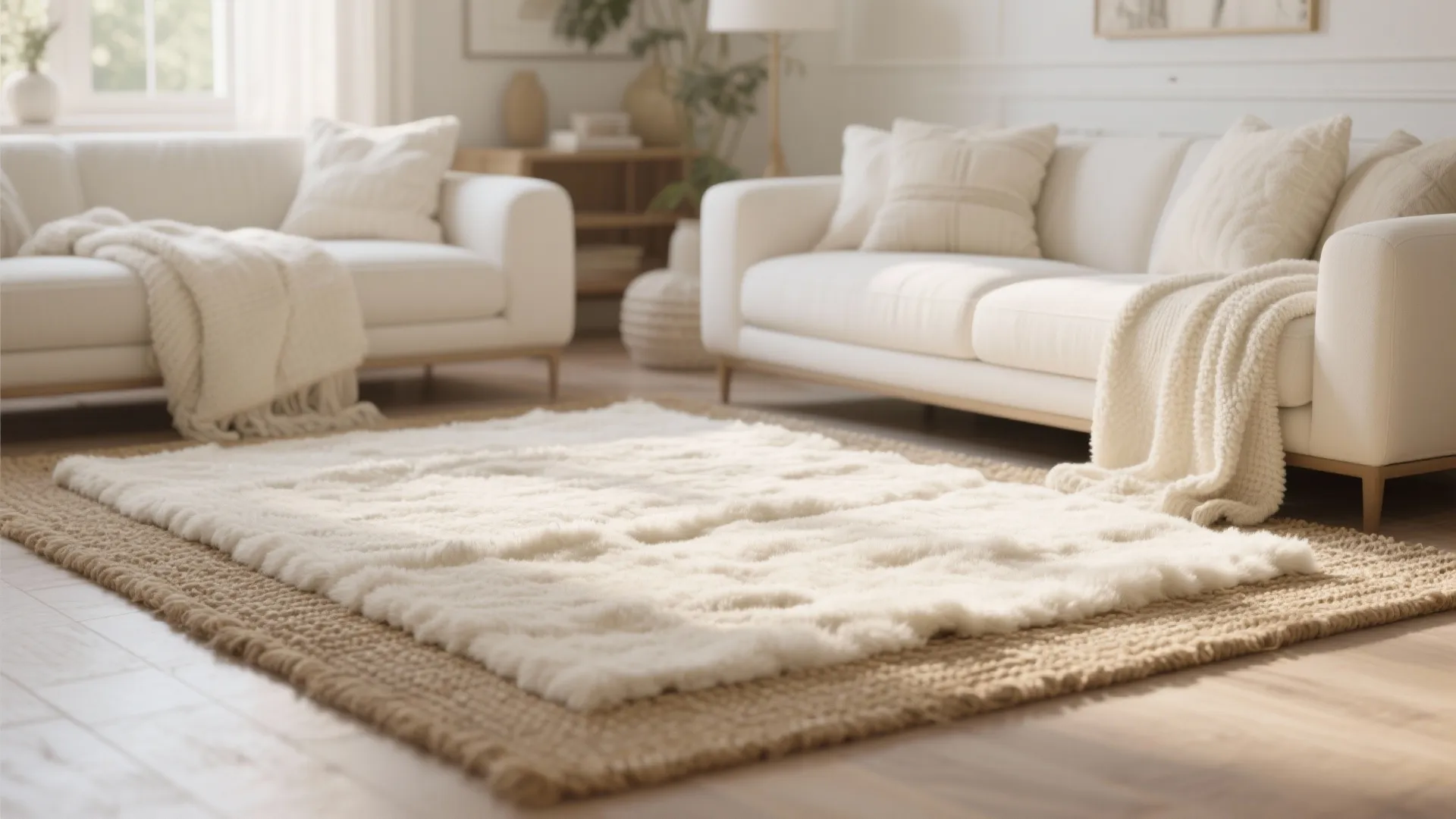 Layered Rugs in Neutral Shades