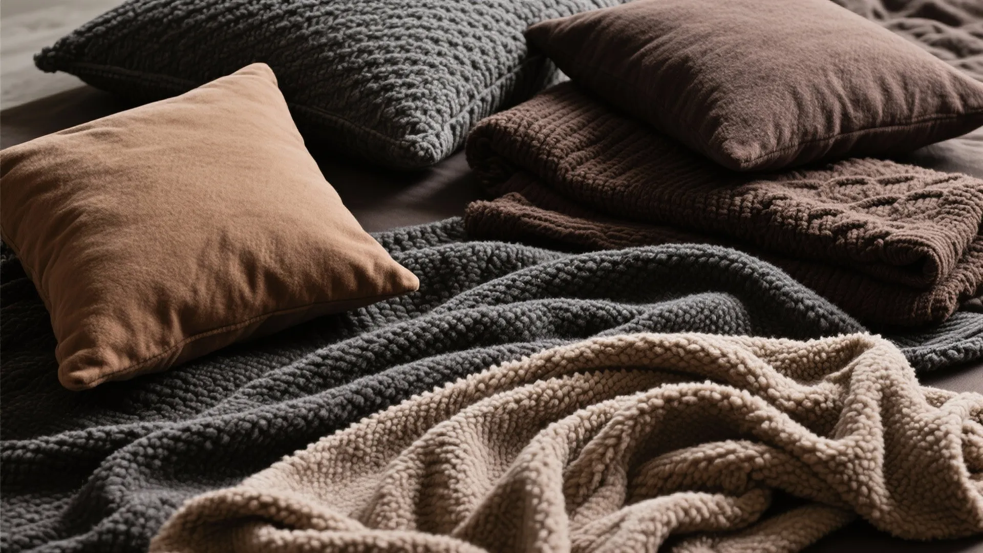 7. Cozy Textiles in Layered Neutrals