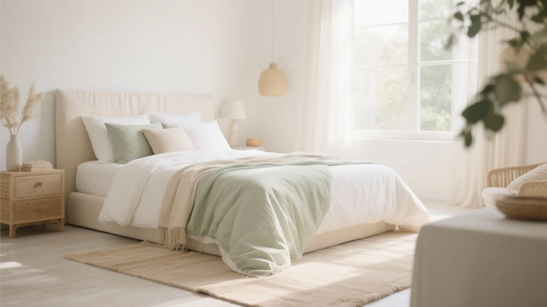 Sand bedroom layered with various neutral tones