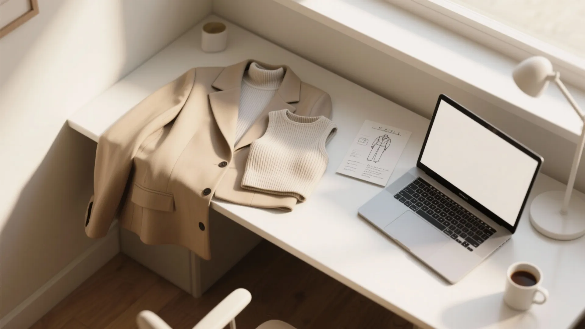 3. Layered Neutrals for Small Desks