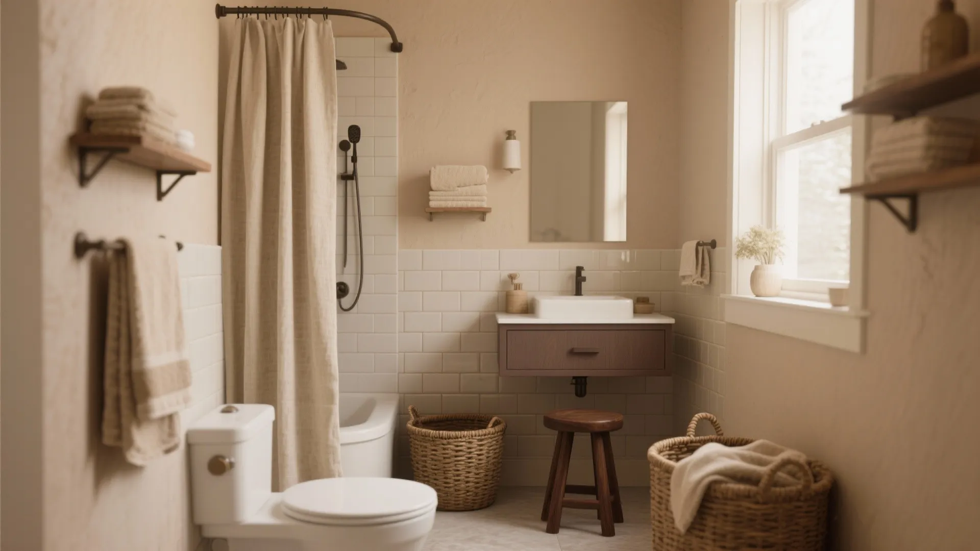 1. Layer warm neutrals with texture