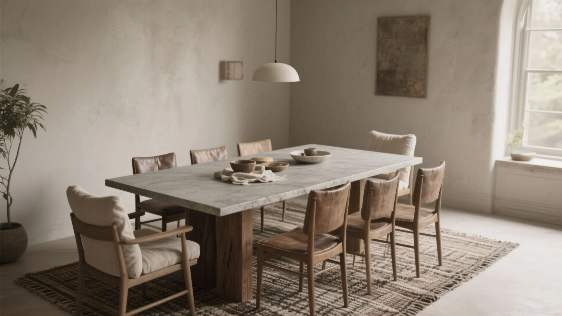 1. Layered neutrals with raw textures