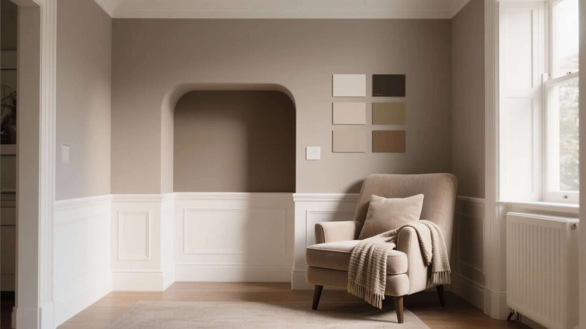 4. Layered Neutrals with Trim Contrast